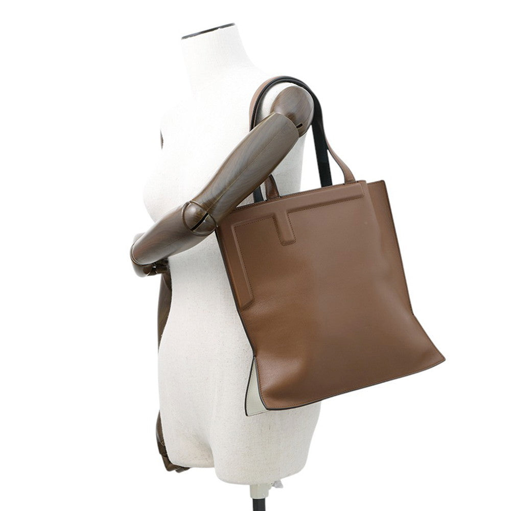 FENDI ?Flip Medium Tote Brown/Black8BH419 Leather Size Medium