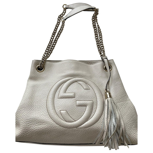 Gucci soho ecru leather handbag