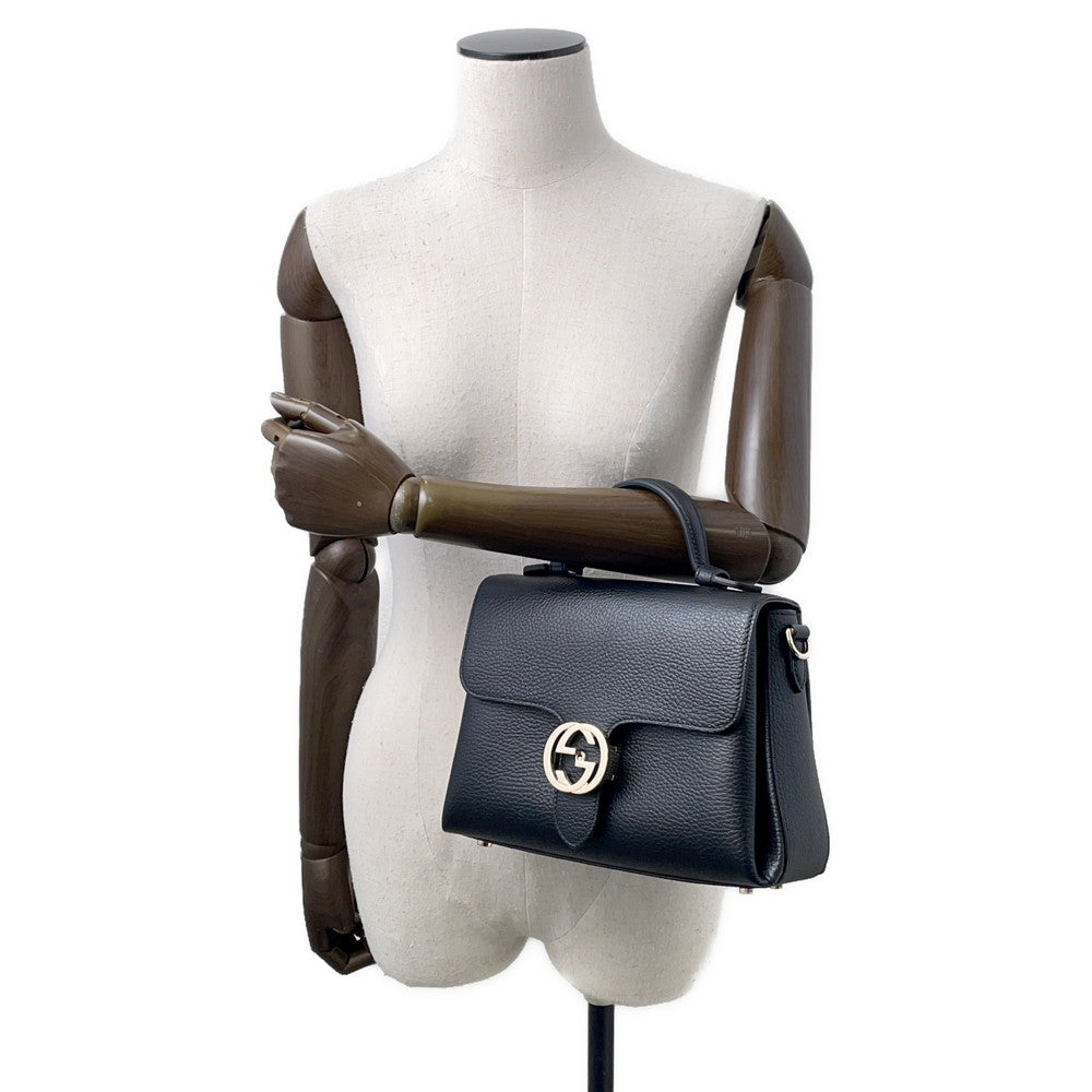 GUCCI Interlocking G Bag Black510302 Leather