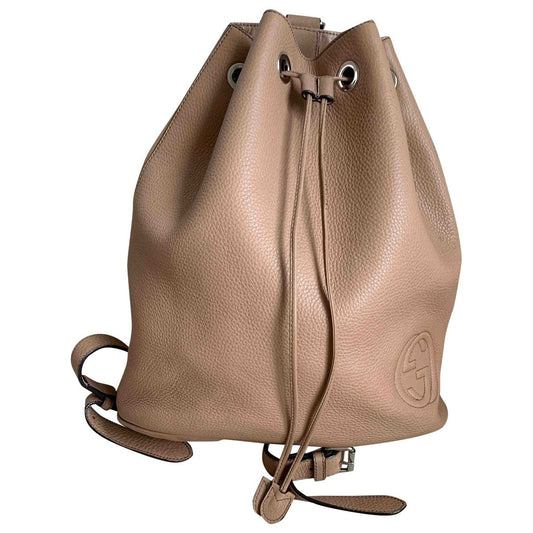 Gucci beige leather backpacks