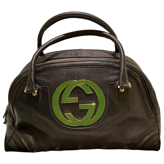 Gucci interlocking black leather handbag