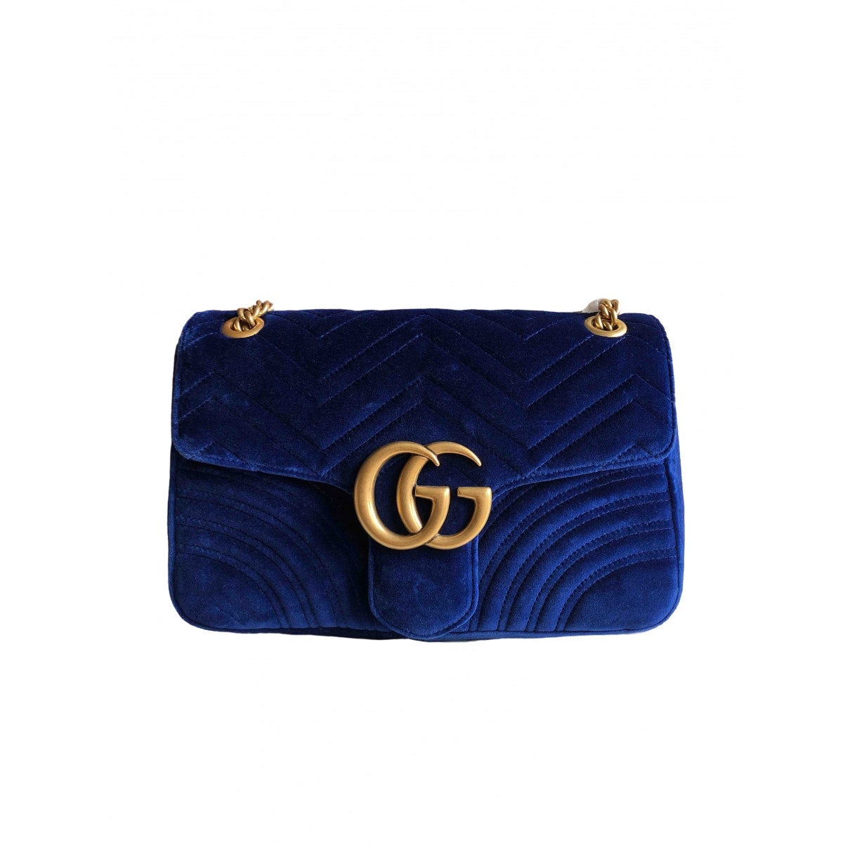 Gucci gg marmont circle blue velvet handbag