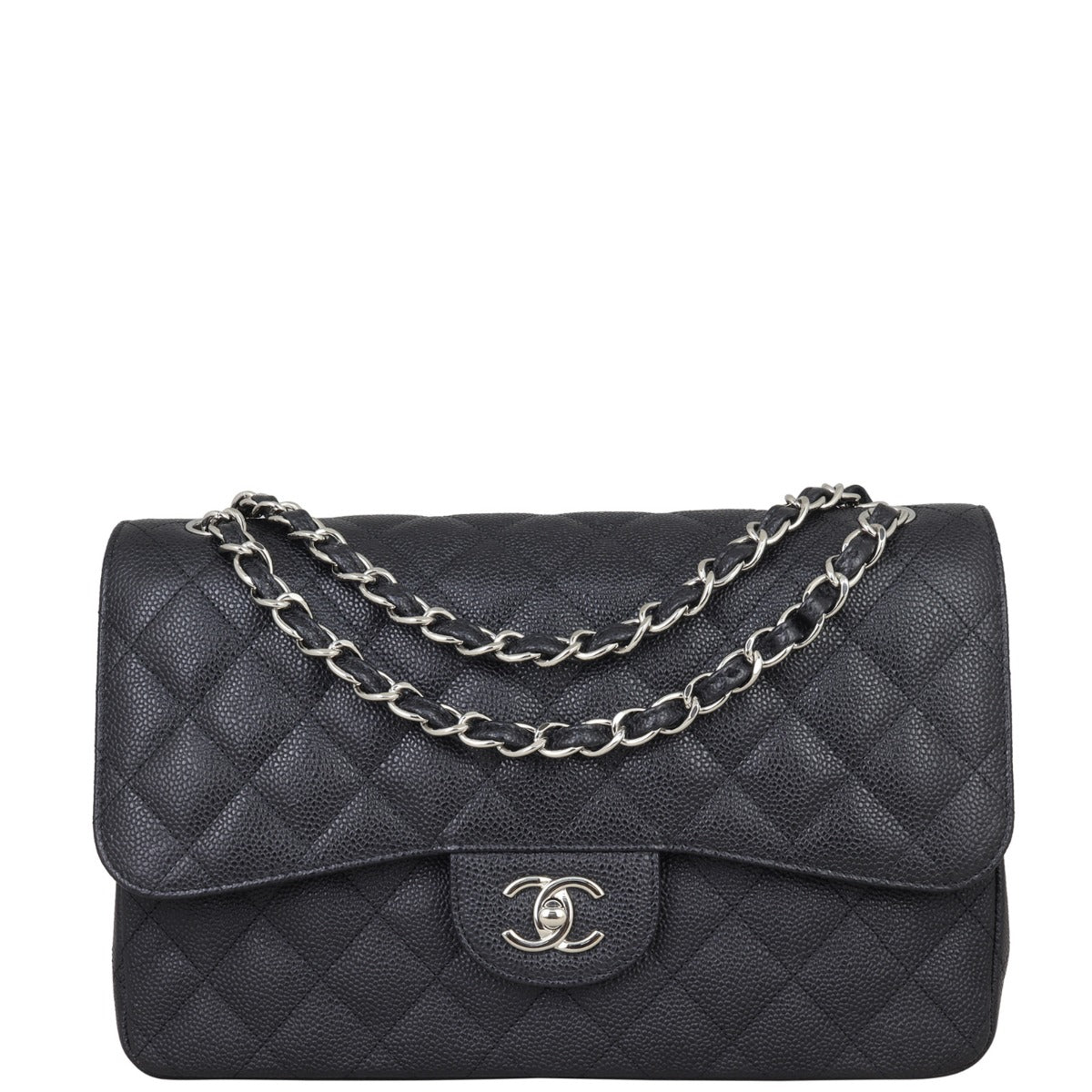 Chanel Classic Double Flap Jumbo | Black Caviar SHW