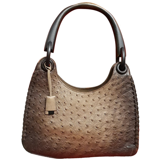 Gucci jackie brown ostrich handbag