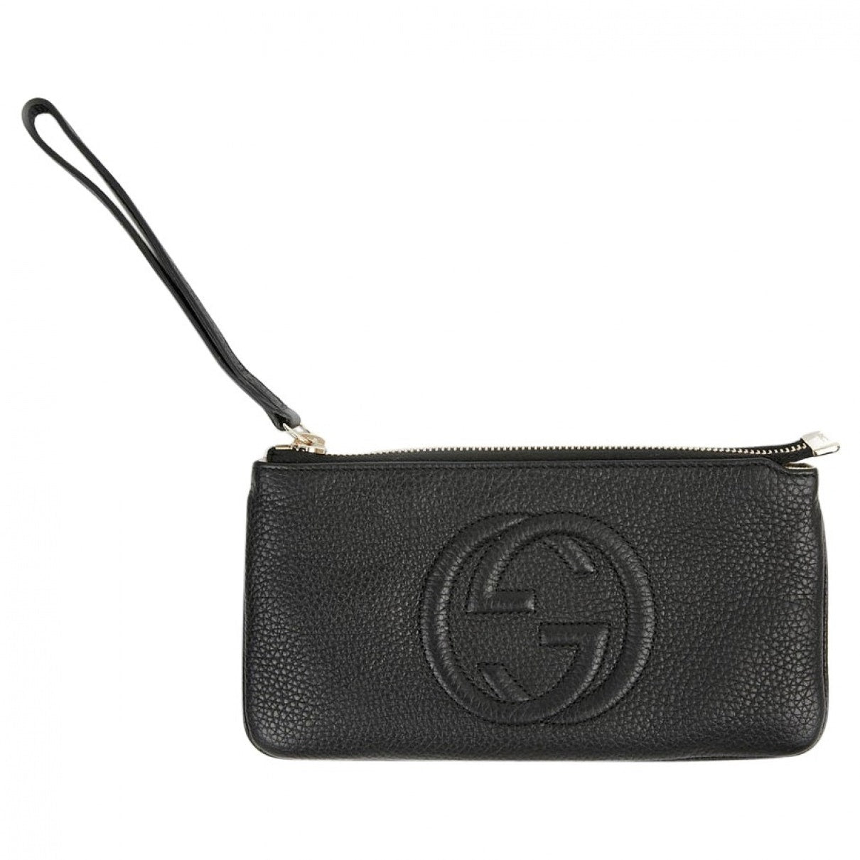 Gucci soho black leather clutch bag