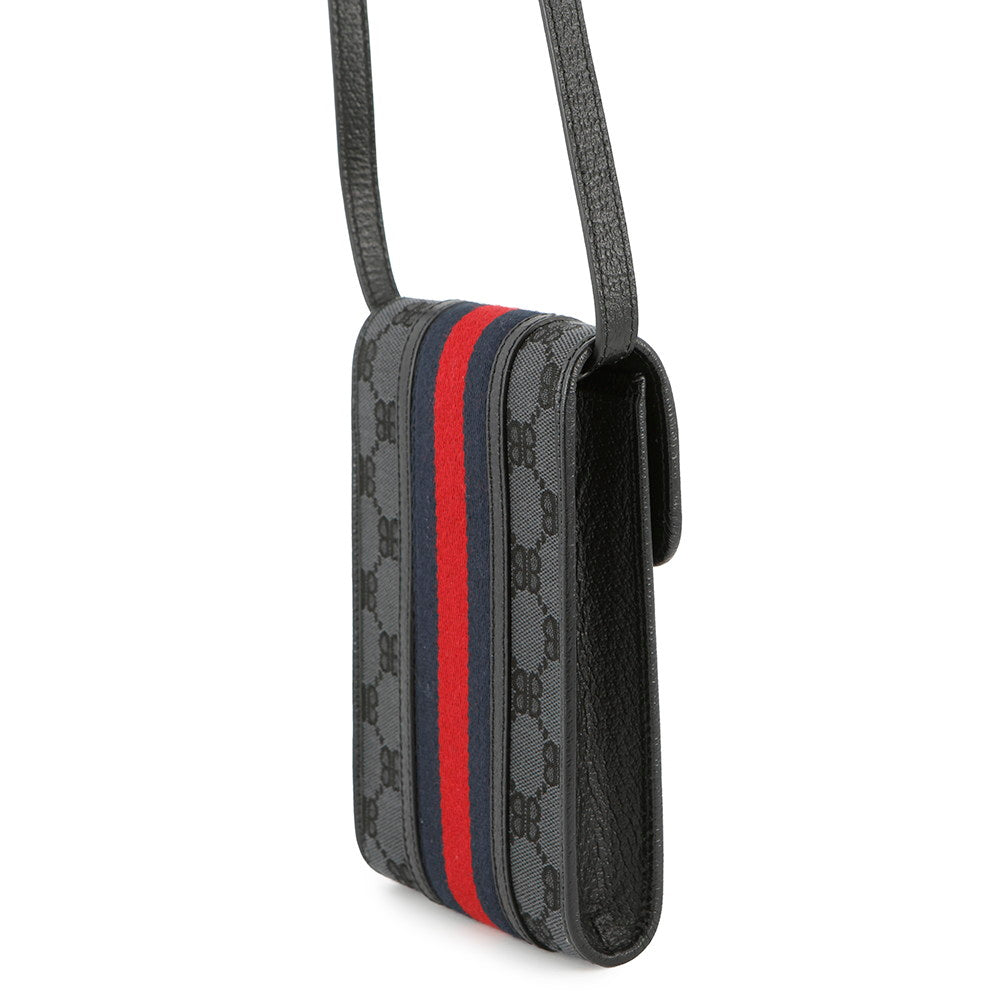BALENCIAGA Gucci collaboration The Hacker Project phone pouch Black680130 Canvas Leather