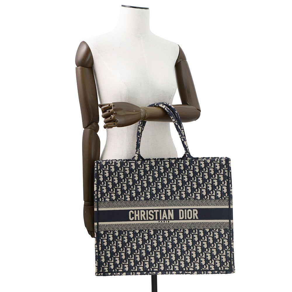 Dior Book tote NavyM1286ZRIW Canvas Size Large