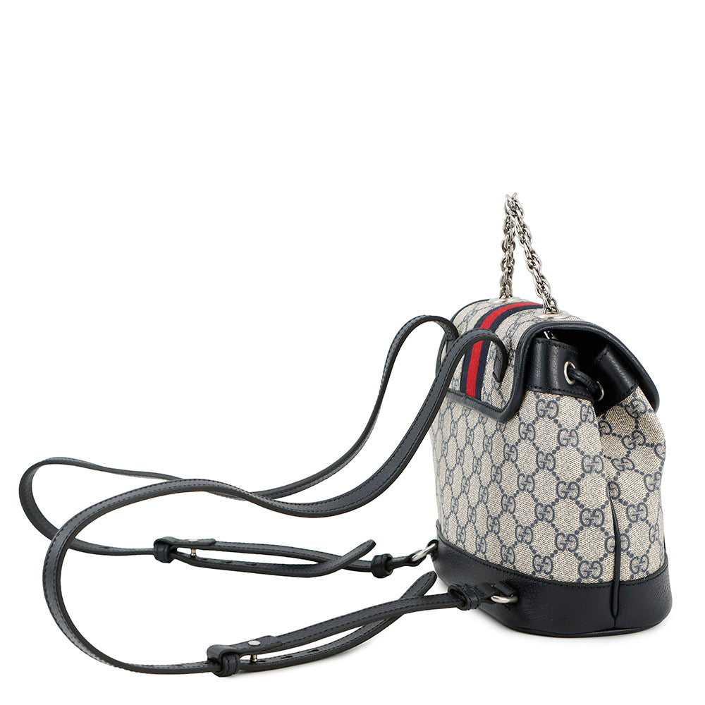 GUCCI GG Supreme Ophidia Mini Backpack Navy/Beige795221 GG Supreme Leather
