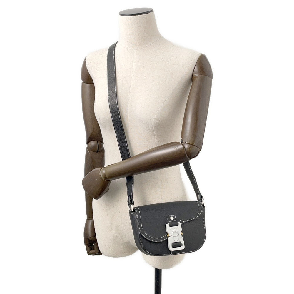Dior Saddle Messenger Bag Black2ADCA435YKK Grained CalfLeather Size Mini