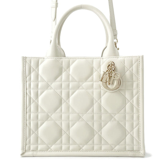 Dior Macrocannage Book Tote Latte WhiteM1325OWHP_M030 Calf Leather Size Small