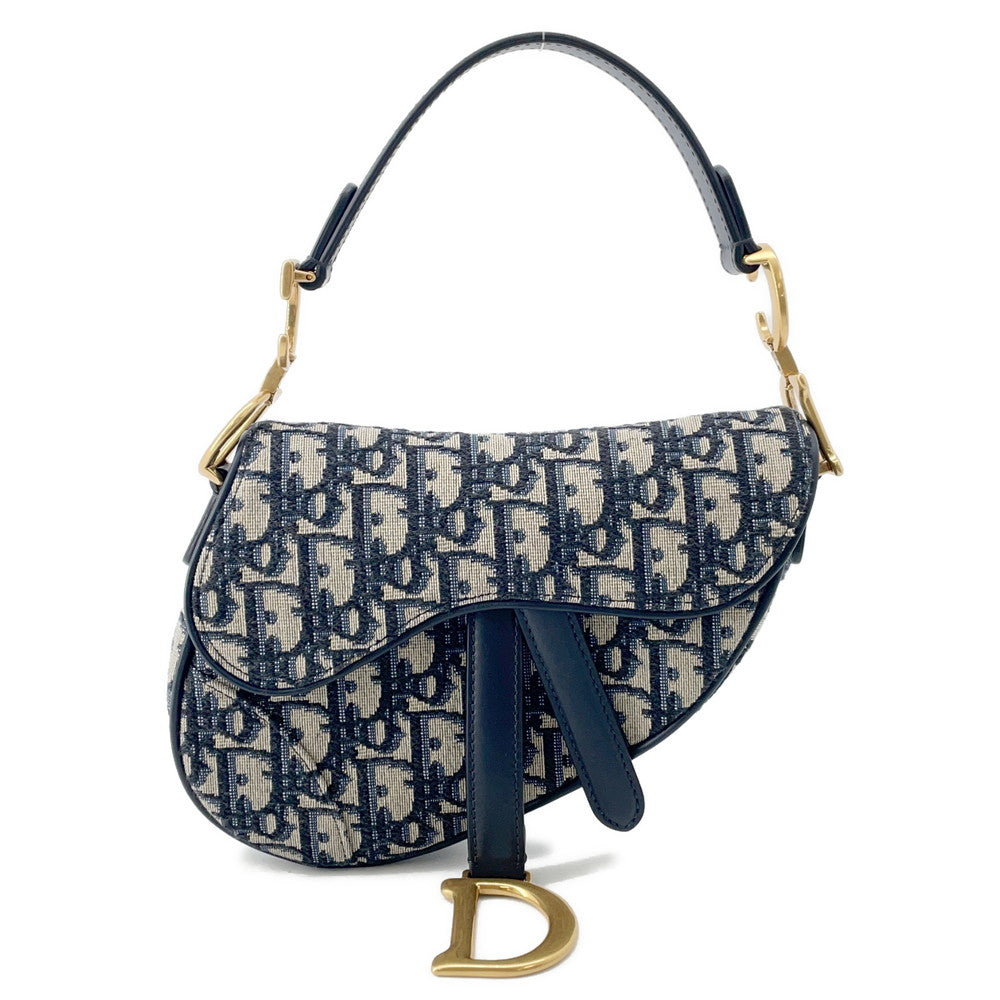 Dior Saddle Oblique One Shoulder Bag NavyM0455CTZQ Canvas Leather