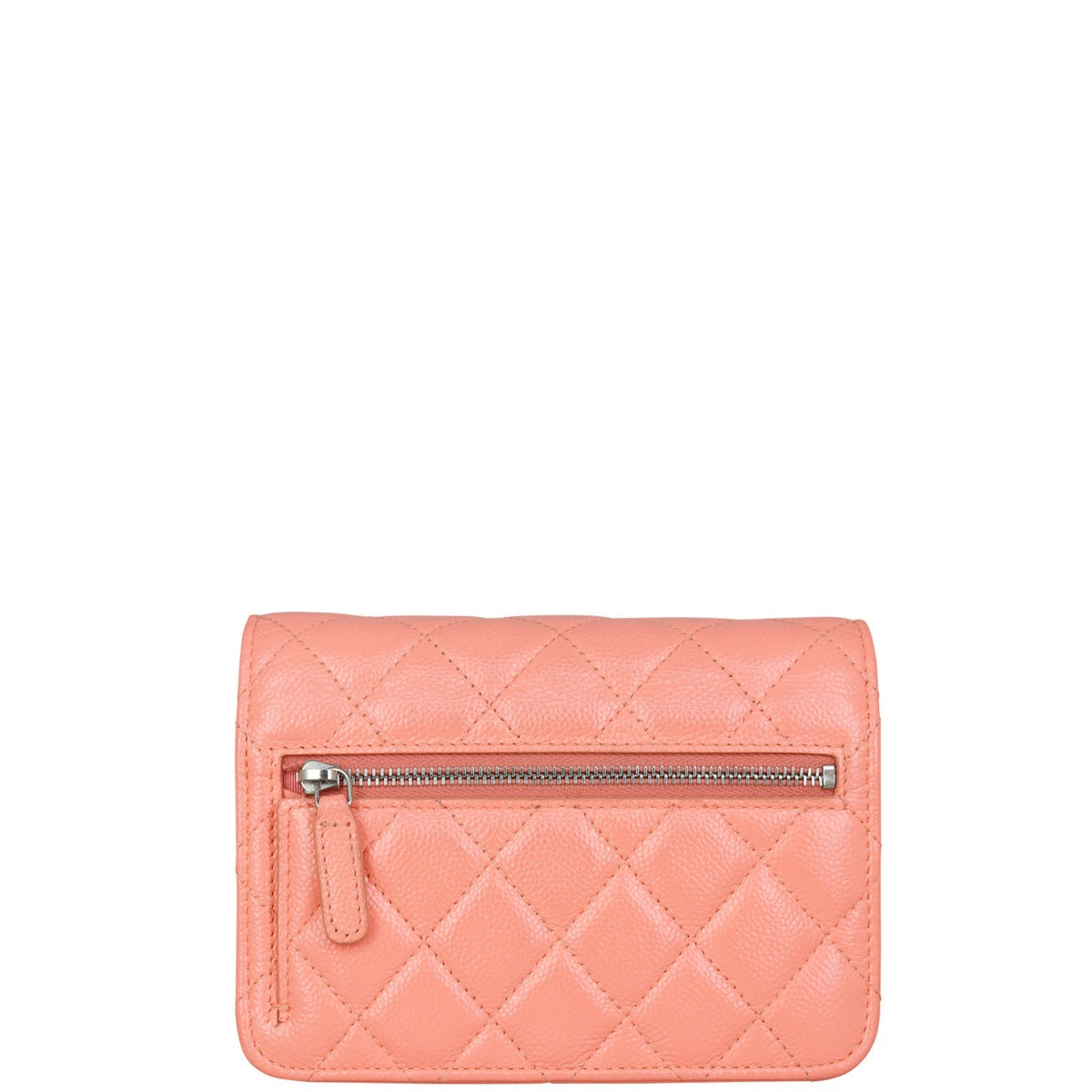 Chanel Mini Wallet on Chain | Bright Coral Pink