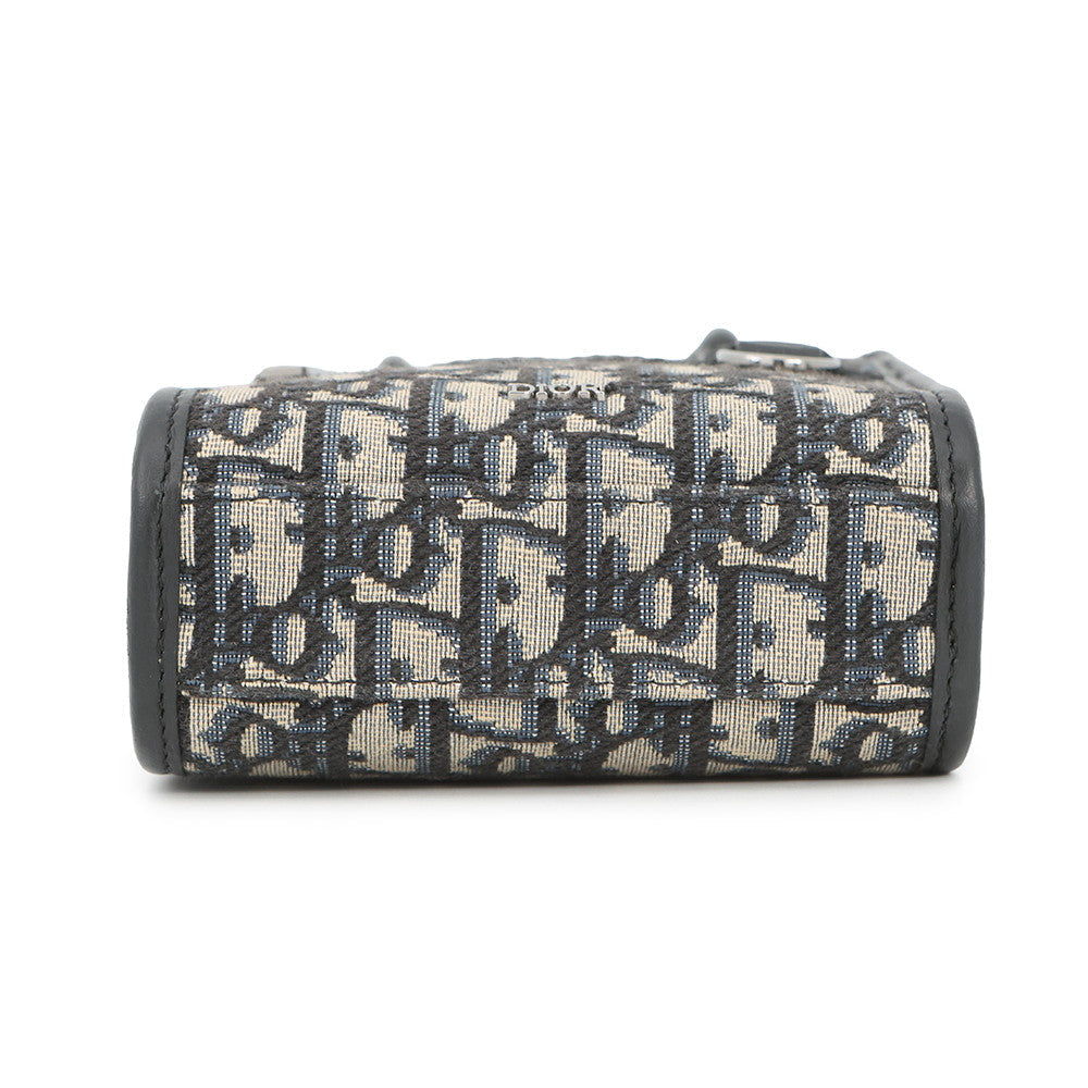 Dior Oblique Jacquard Safari North/South 2-way Tote Bag Navy2ESWS017YKY Canvas Leather Size Mini