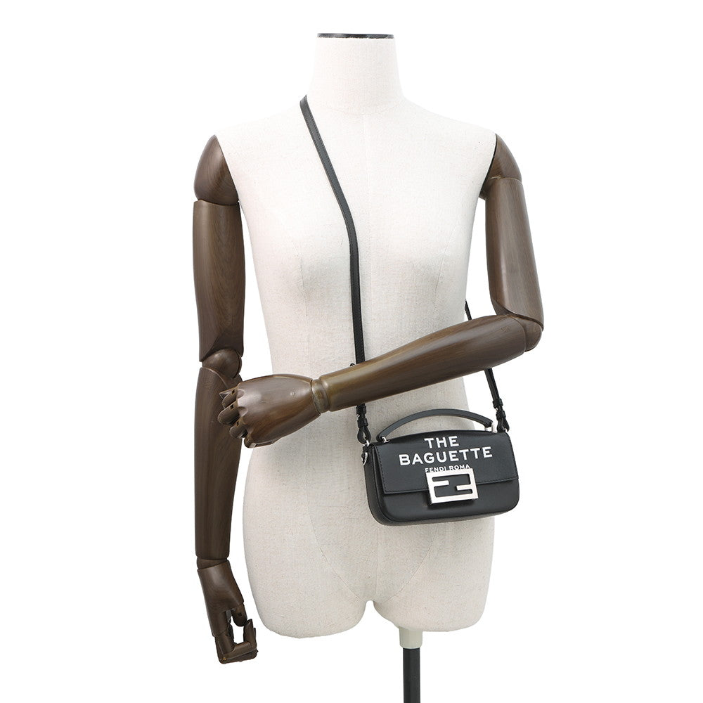 FENDI Marc Jacobs collaboration baguette phone pouch Black/White7AS142 Leather
