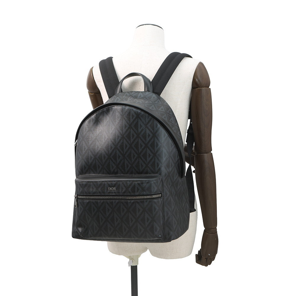 Dior CDDiamond Backpack Black PVC Coated Canvas