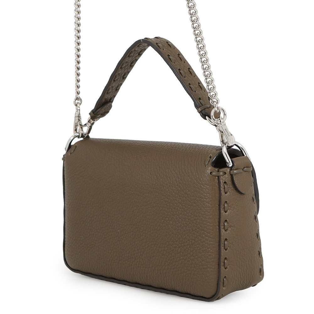 FENDI Selleria Baguette 2-Way Chain Shoulder Bag Khaki8BS017 Leather Size Mini