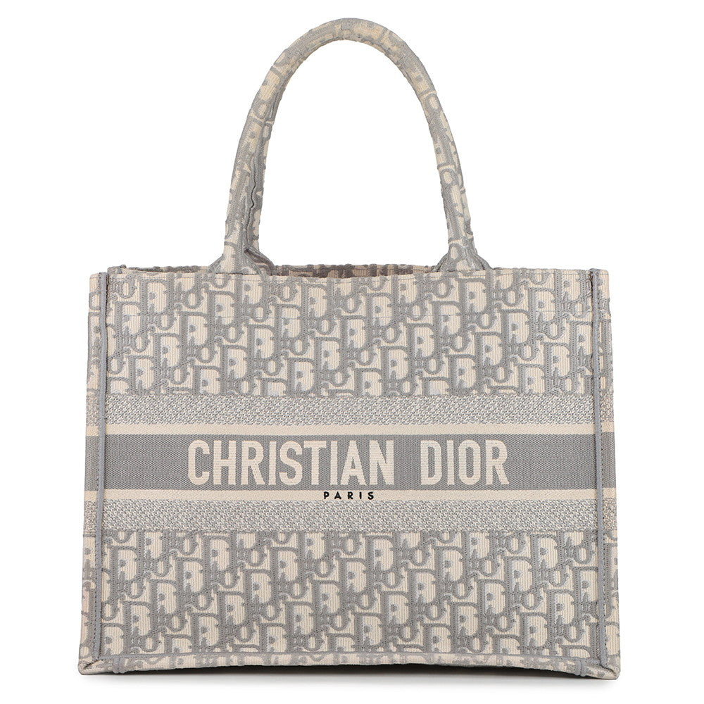 Dior Book tote EcruWhite/GrayM1296ZRIW Canvas Size Medium