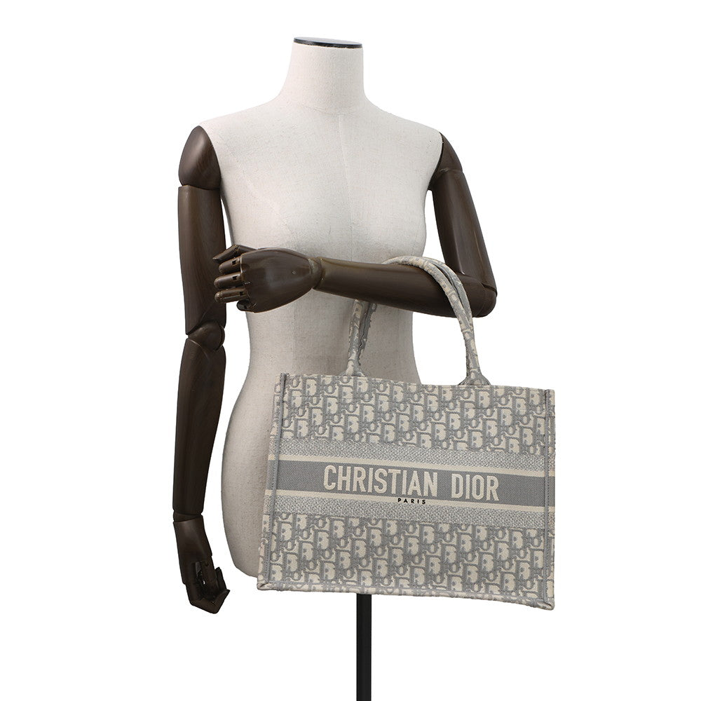 Dior Book tote EcruWhite/GrayM1296ZRIW Canvas Size Medium