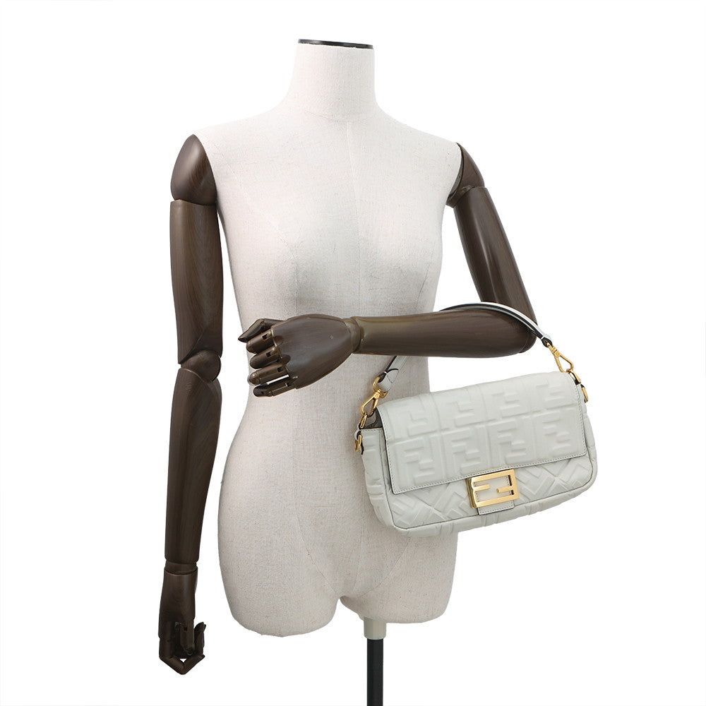 FENDI baguette White8BR600 Leather