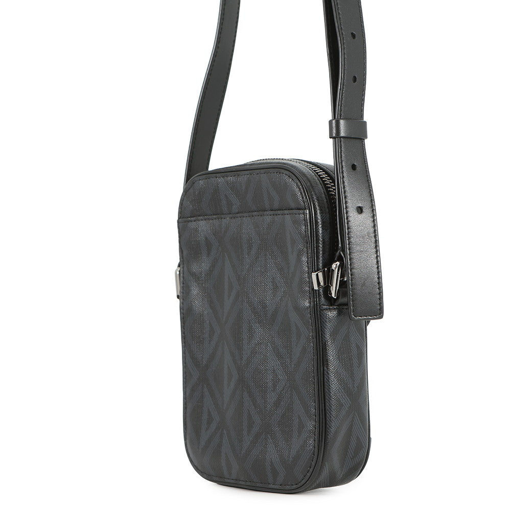 Dior CD Diamond Hit the Road Vertical Pouch Shoulder Bag Black2ESCA415CDP_H43E PVC Leather