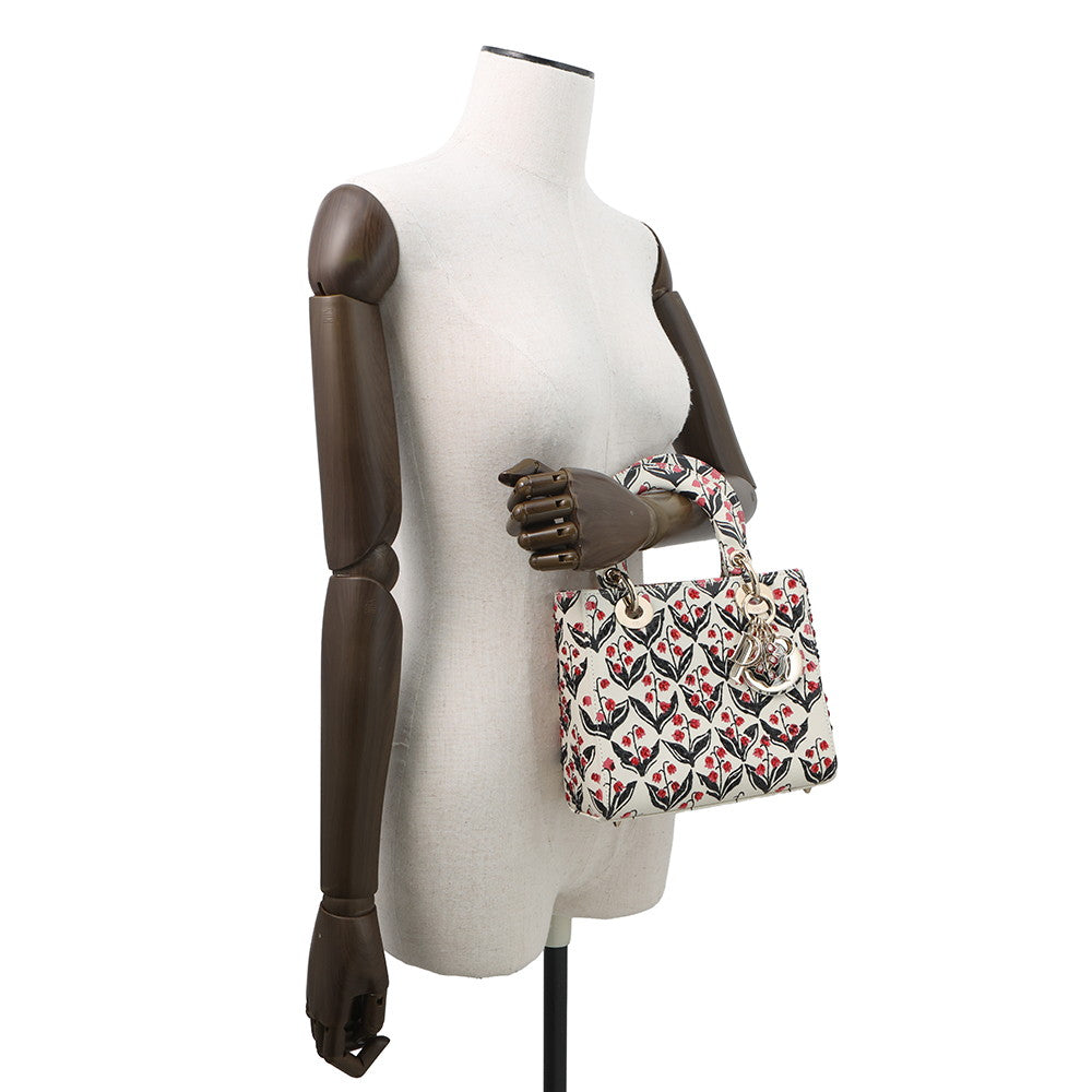 Dior Dior 2-way Bag for Women, Beaded White/Pink/Black Leather Rhinestone Size Small