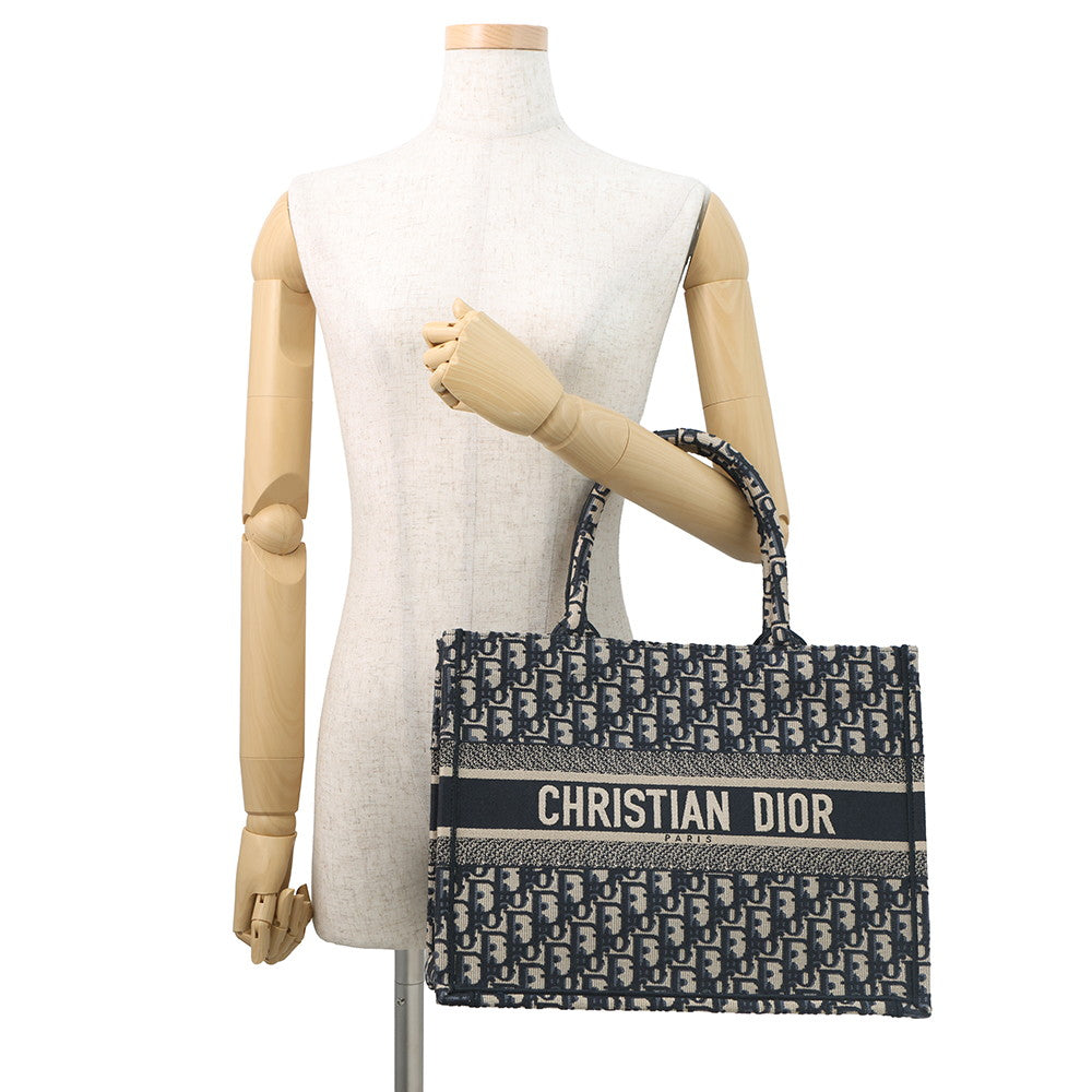 Dior Book tote Blue/EcruWhiteM1296ZRIW_M828 Canvas Size Medium