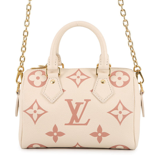 LOUIS VUITTON Speedy Bandouliere Cr me Rose TrianoneM46397 Monogram Empreinte Leather Size 20