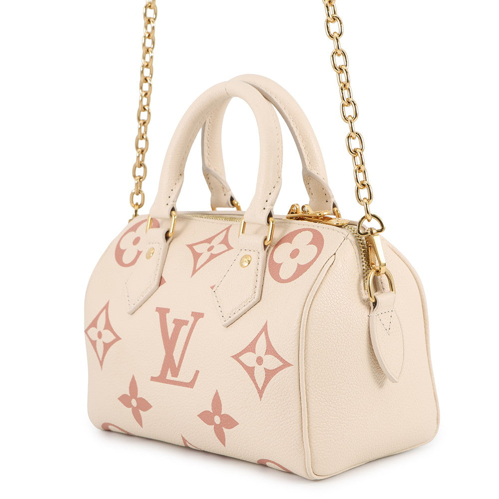 LOUIS VUITTON Speedy Bandouliere Cr me Rose TrianoneM46397 Monogram Empreinte Leather Size 20