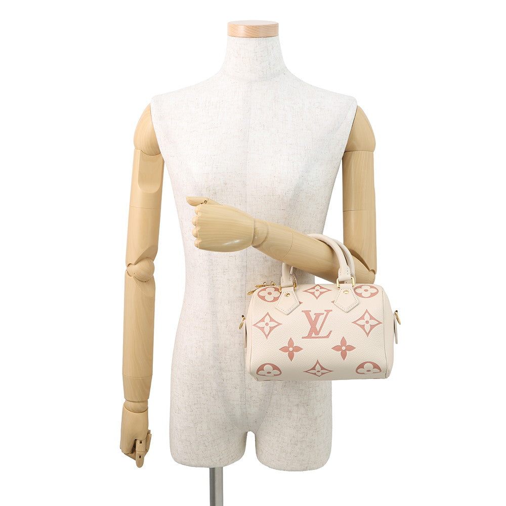 LOUIS VUITTON Speedy Bandouliere Cr me Rose TrianoneM46397 Monogram Empreinte Leather Size 20