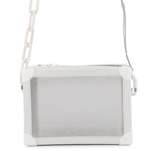 LOUIS VUITTON Soft Trunk Epi Plage Shoulder Bag White TransparentM55602 PVC Leather