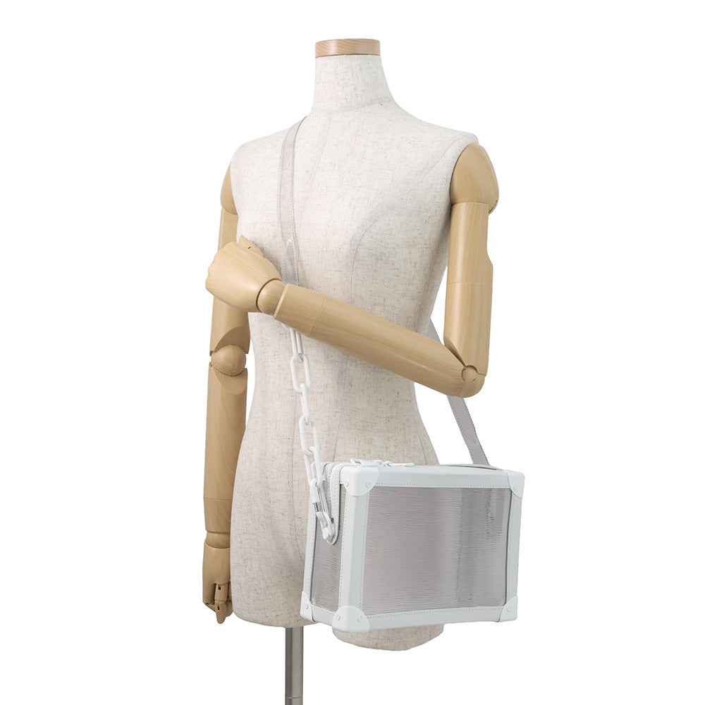 LOUIS VUITTON Soft Trunk Epi Plage Shoulder Bag White TransparentM55602 PVC Leather