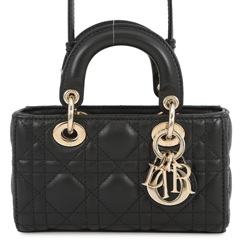 Dior Lady D-Joy Cannage 3-way Bag BlackS0910ONGE Lambskin Size micro