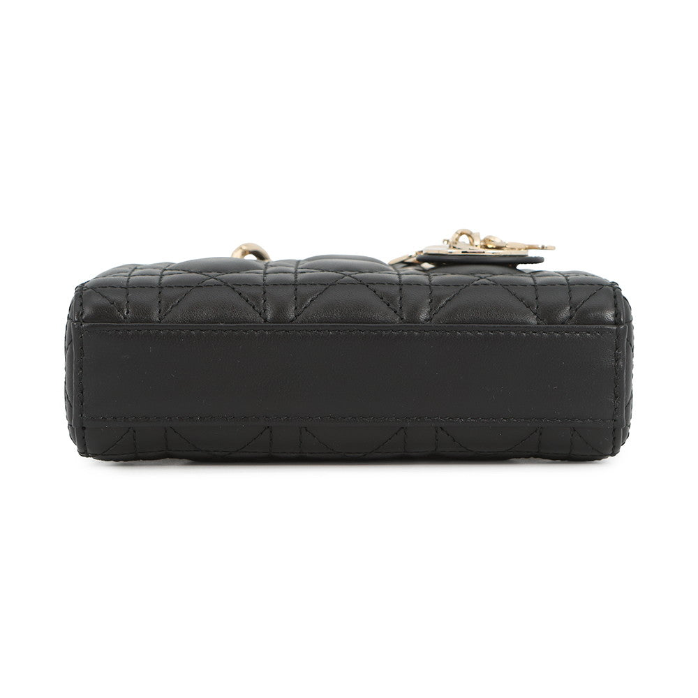 Dior Lady D-Joy Cannage 3-way Bag BlackS0910ONGE Lambskin Size micro