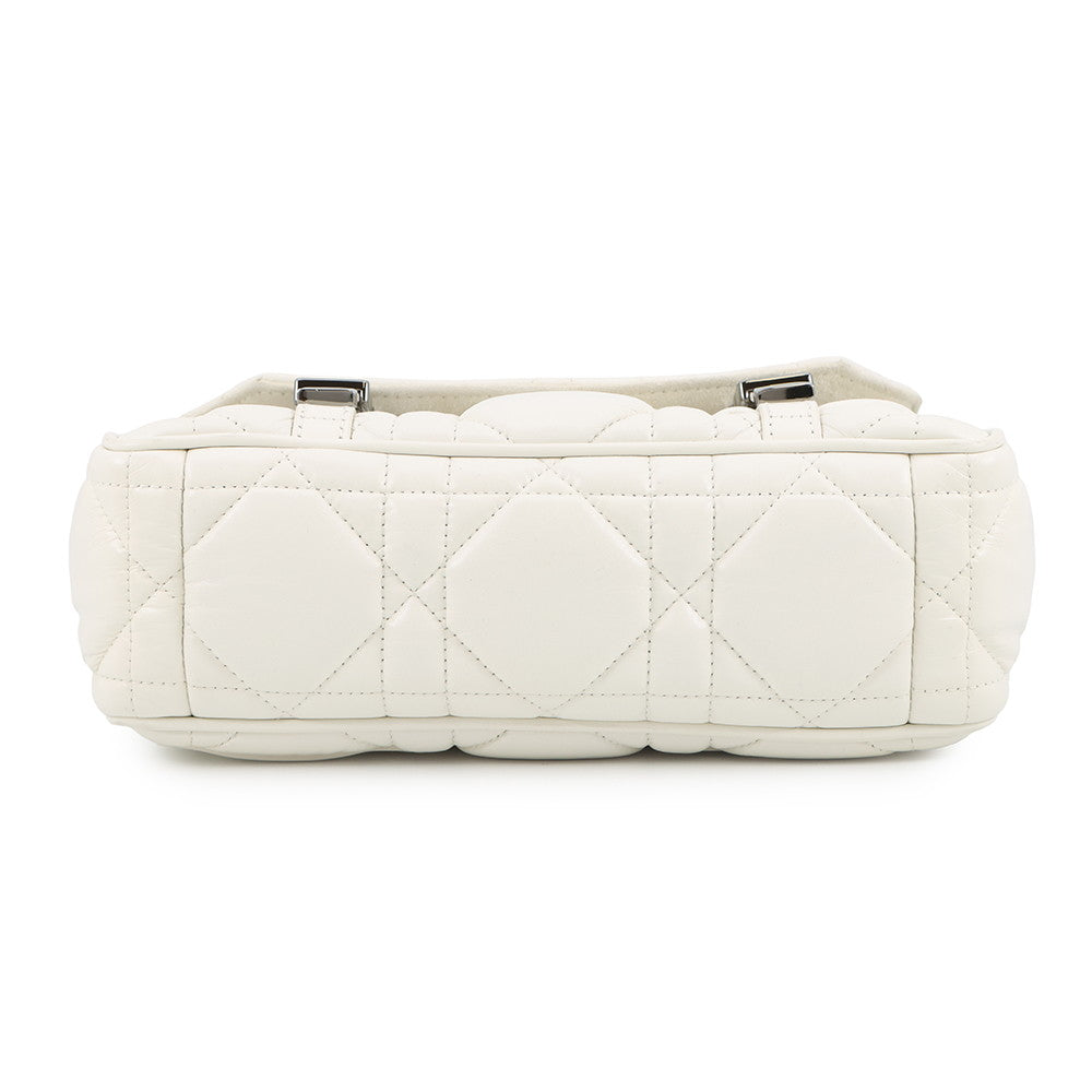 Dior Macrocannage Dior Camp Shoulder Bag WhiteM1243BNEY Leather Size Small