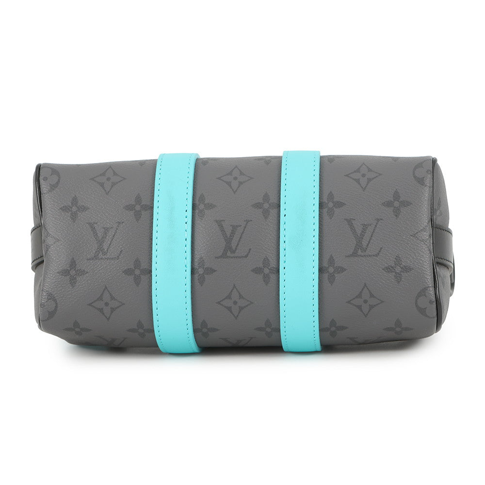 LOUIS VUITTON Keepall Bandouliere Turquoise NoirM11645 Monogram Eclipse Reverse Size 25