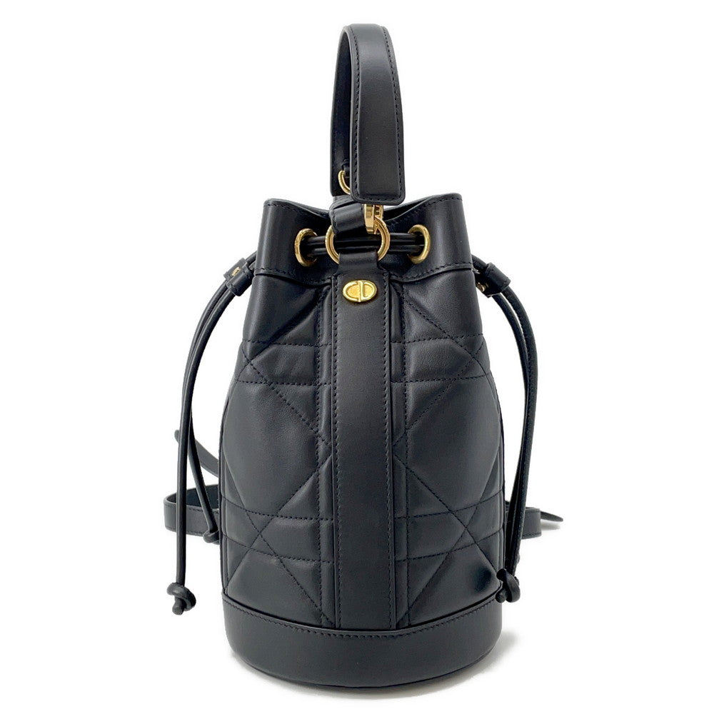 Dior Maxicannage Backpack BlackM3350UHOW_M900 Calf Leather Size Small
