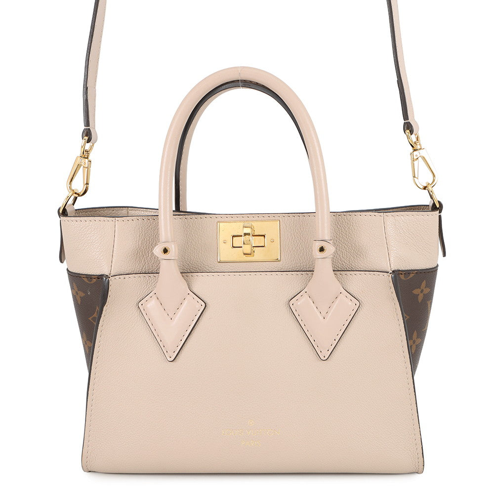 LOUIS VUITTON On My Side Greige Light BlueM57729 Monogram Calf Leather Size PM