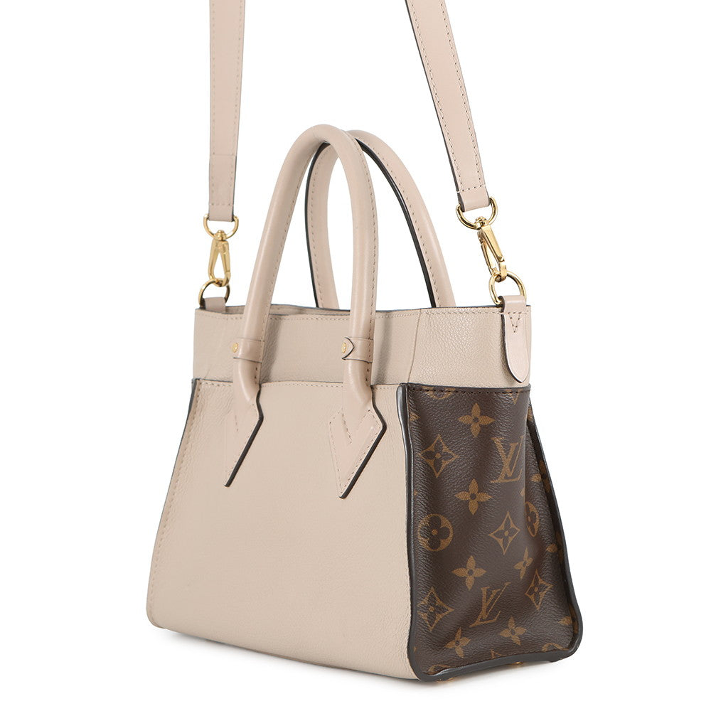 LOUIS VUITTON On My Side Greige Light BlueM57729 Monogram Calf Leather Size PM