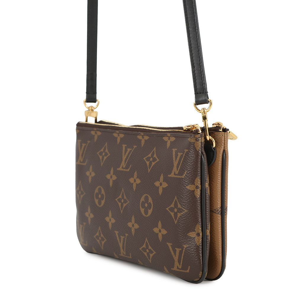 LOUIS VUITTON Pochette double zip NoirM69203 Monogram Monogram Giant Reverse