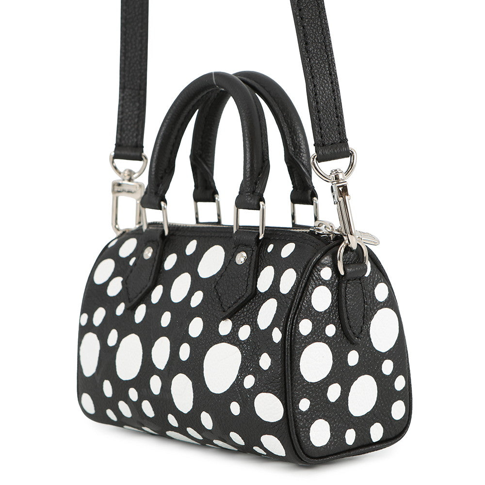 LOUIS VUITTON LV YK Nano Speedy Noir WhiteM81910 Monogram Empreinte Leather Infinity Dot Size Nano