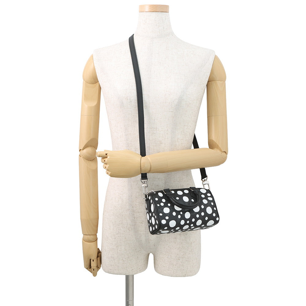 LOUIS VUITTON LV YK Nano Speedy Noir WhiteM81910 Monogram Empreinte Leather Infinity Dot Size Nano