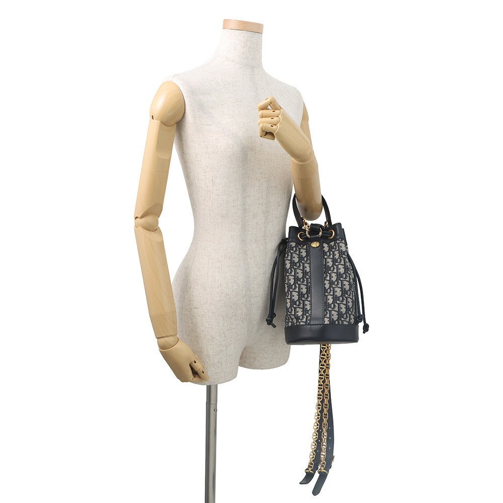 Dior Oblique Backpack Navy/BeigeM3350UTZQ Canvas Leather Size Small