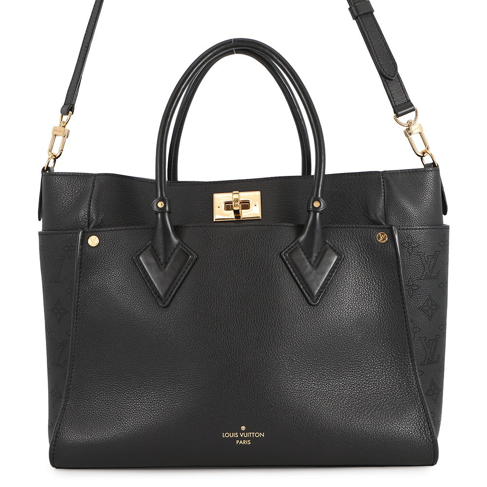 LOUIS VUITTON On My Side NoirM22225 Calf Leather Monogram Mahina Size GM