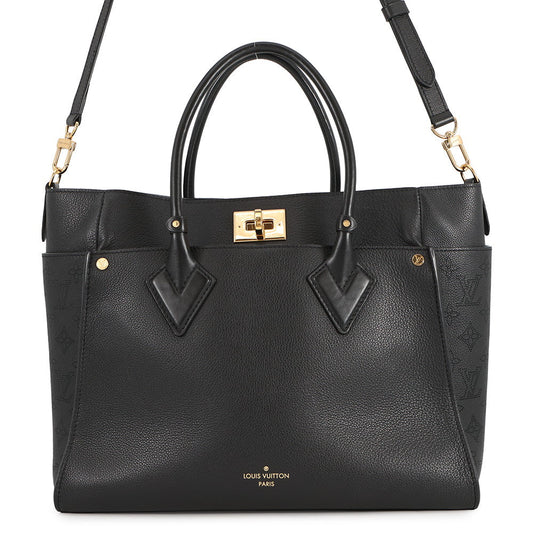 LOUIS VUITTON On My Side NoirM22225 Calf Leather Monogram Mahina Size GM