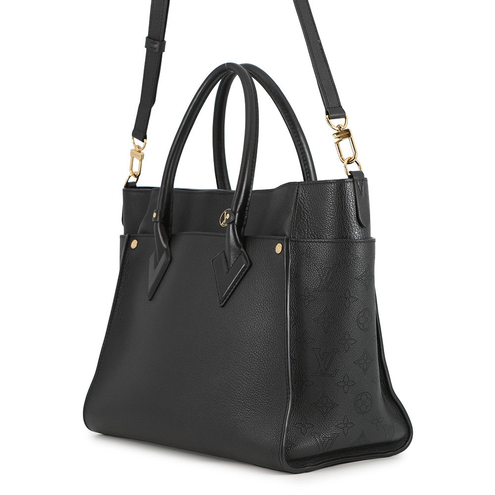 LOUIS VUITTON On My Side NoirM22225 Calf Leather Monogram Mahina Size GM