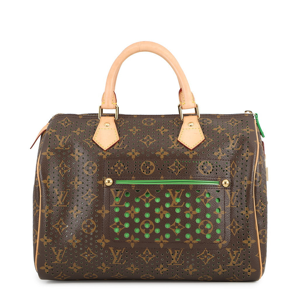 LOUIS VUITTON Speedy GreenM95181 Monogram Perfo Size 30
