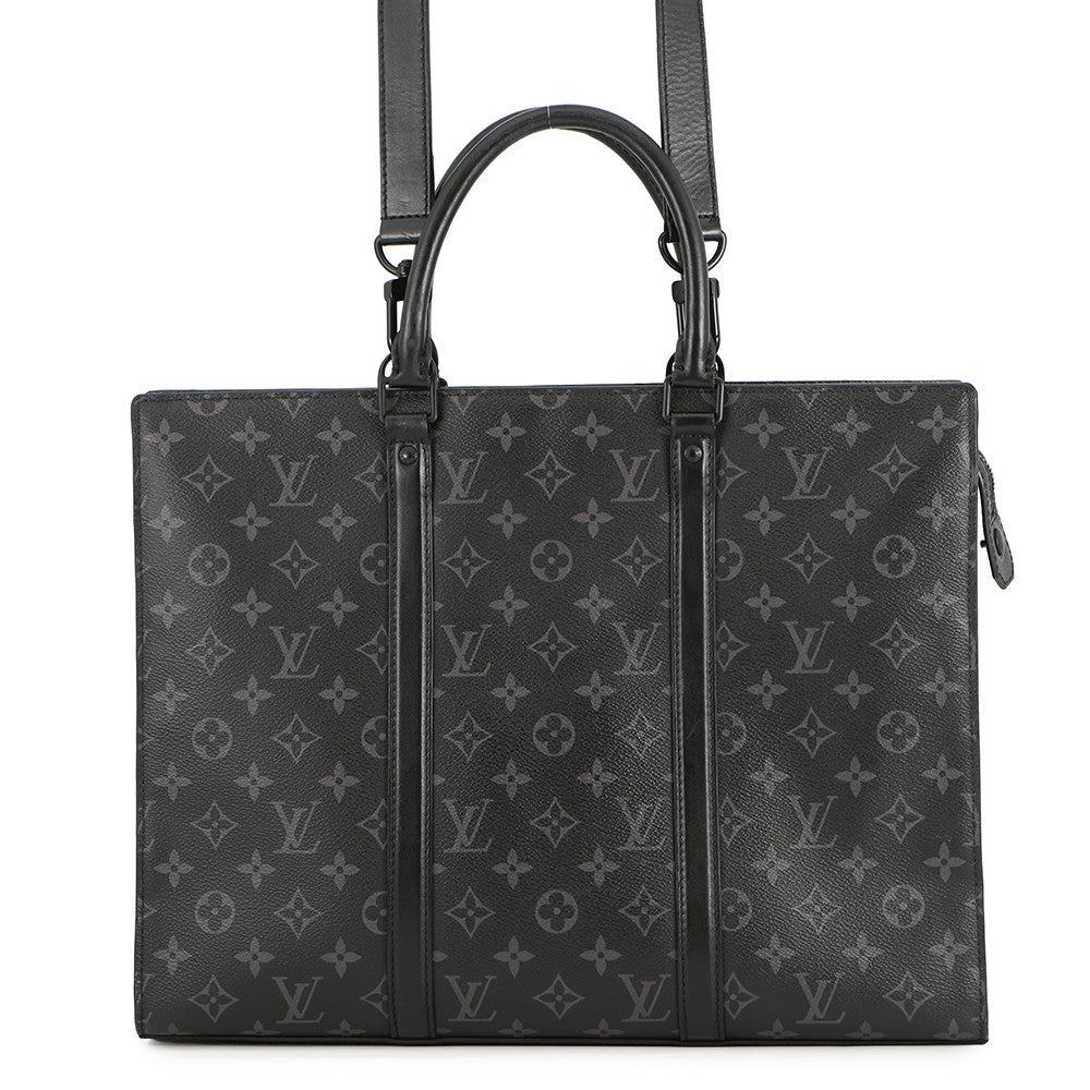 LOUIS VUITTON Sac Plat Horizontal Zip NoirM45265 Monogram Eclipse