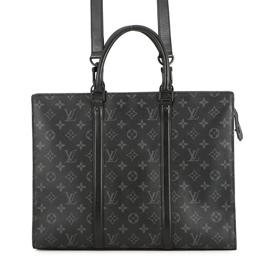 LOUIS VUITTON Sac Plat Horizontal Zip NoirM45265 Monogram Eclipse