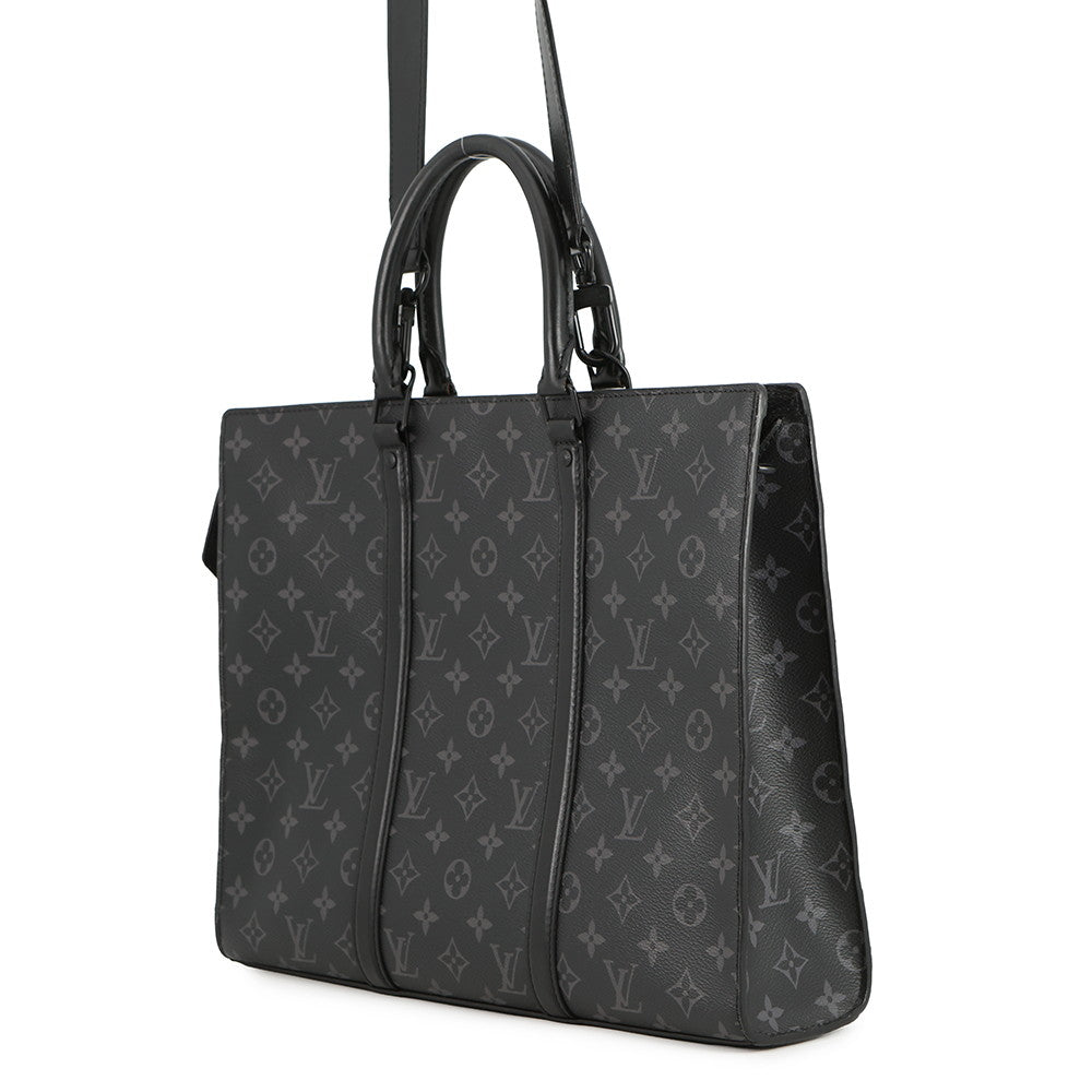 LOUIS VUITTON Sac Plat Horizontal Zip NoirM45265 Monogram Eclipse