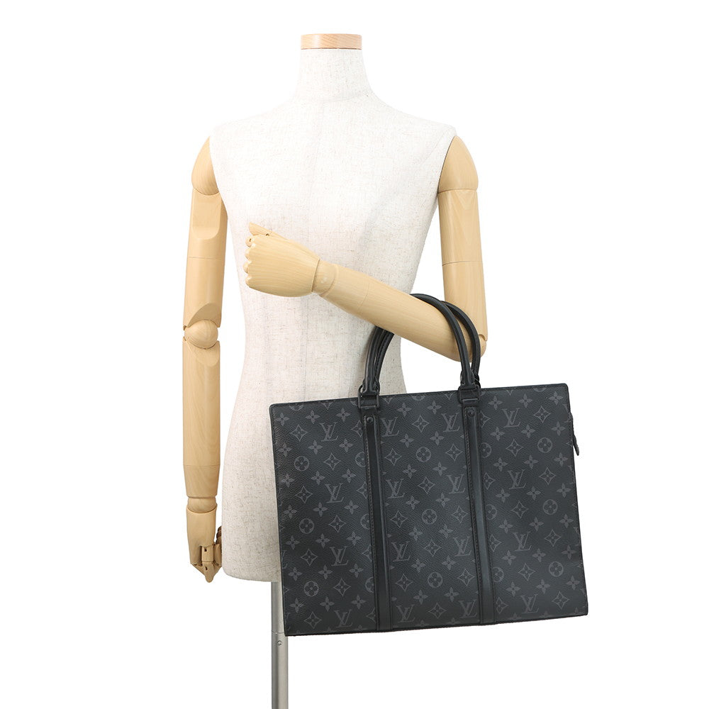 LOUIS VUITTON Sac Plat Horizontal Zip NoirM45265 Monogram Eclipse